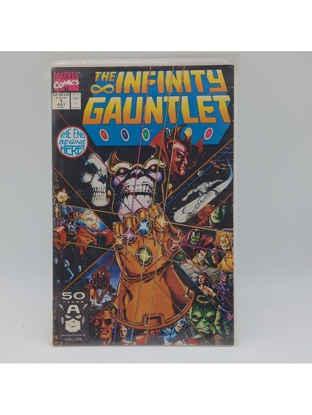 Vintage 1991 Marvel Infinity Gauntlet #1 Comic Book - Thanos Starlin Perez
